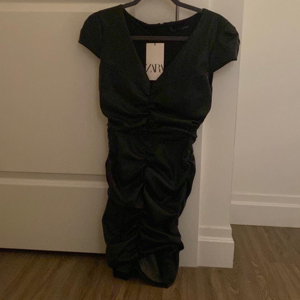 Zara Tight Black Leather Dress